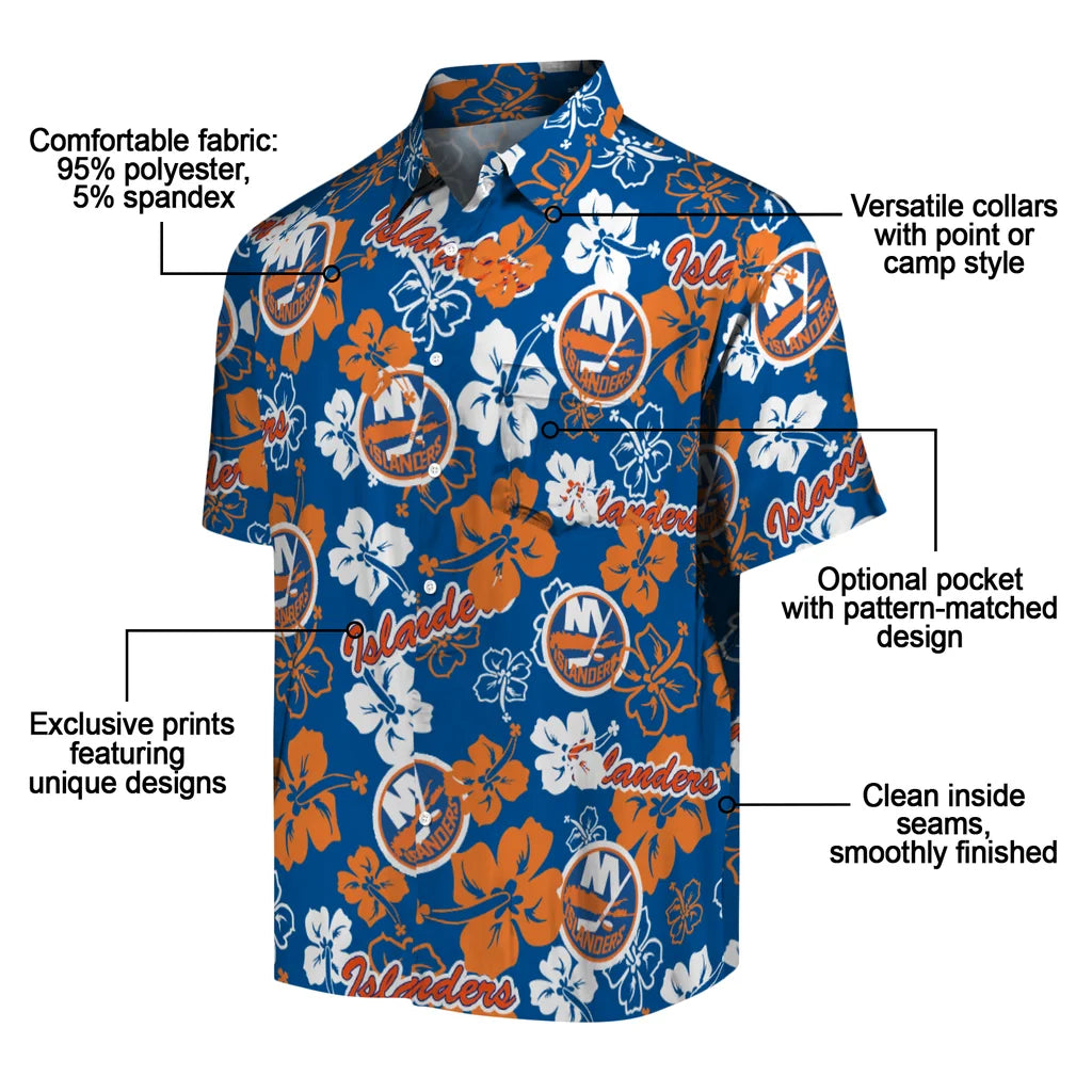 New York Islanders Hibiscus Bloom Hawaiian Shirt – Moonbestprint