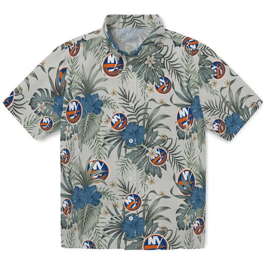 New York Islanders Hawaiian Shirt - Hibiscus Designs | Moonbestprint