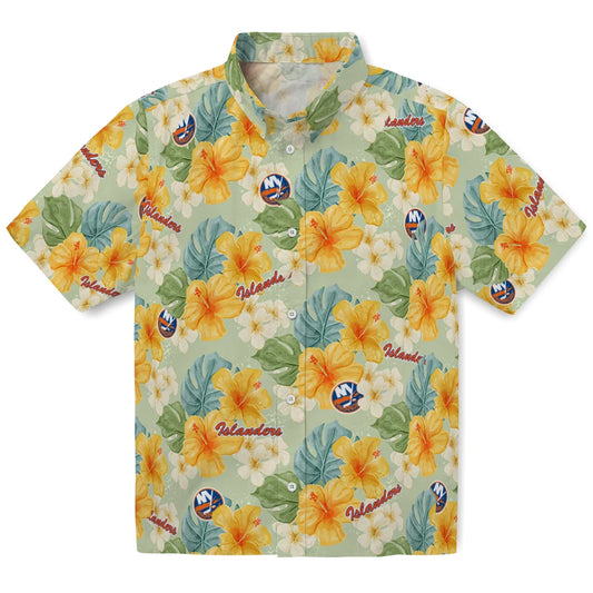 New York Islanders Hawaiian Shirt - Hibiscus Mood | Moonbestprint