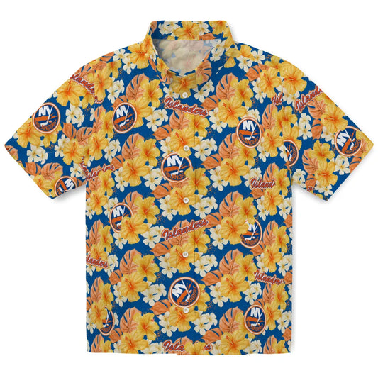 New York Islanders Hawaiian Shirt - Hibiscus Tropics | Moonbestprint