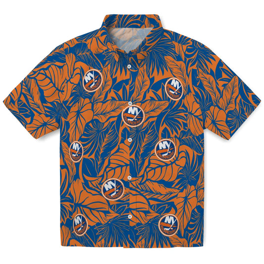 New York Islanders Hawaiian Shirt - Monstera Layer | Moonbestprint