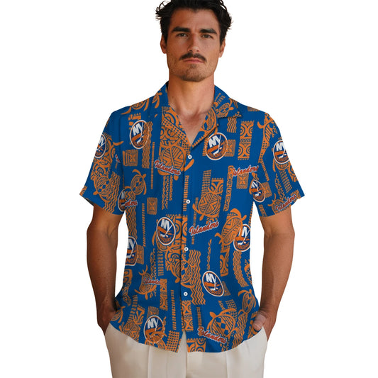New York Islanders Hawaiian Shirt - Turtle Lines | Moonbestprint
