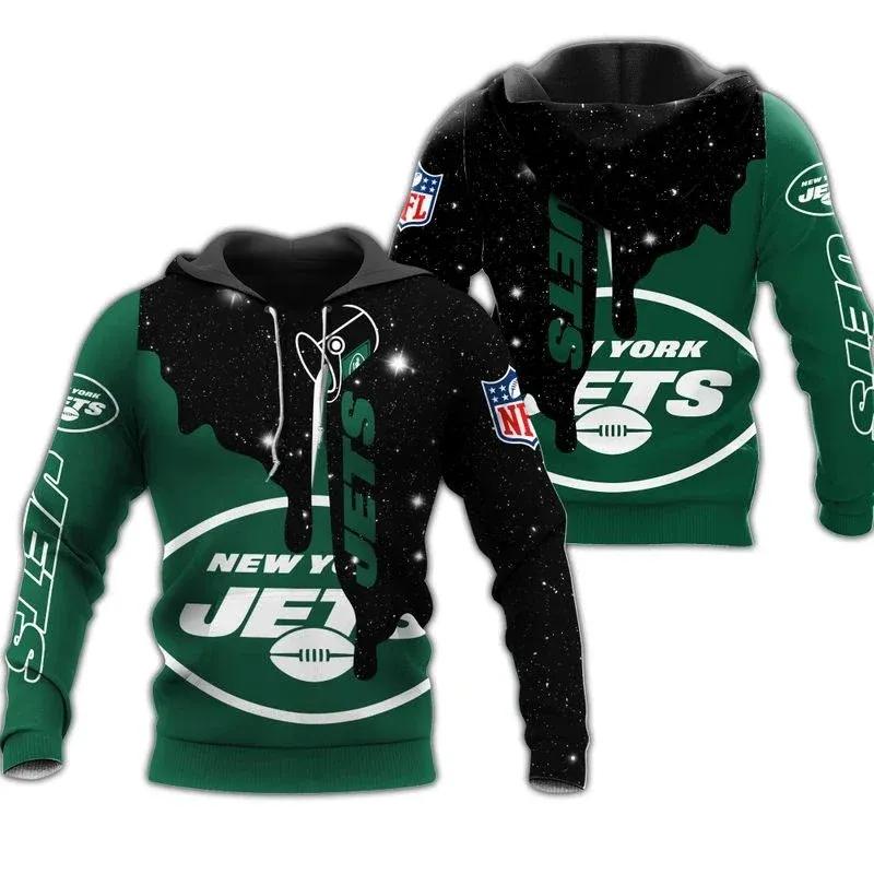 New York Jets Design Snowflake NFL 3D All Over Print Hoodie -Moonbestprint