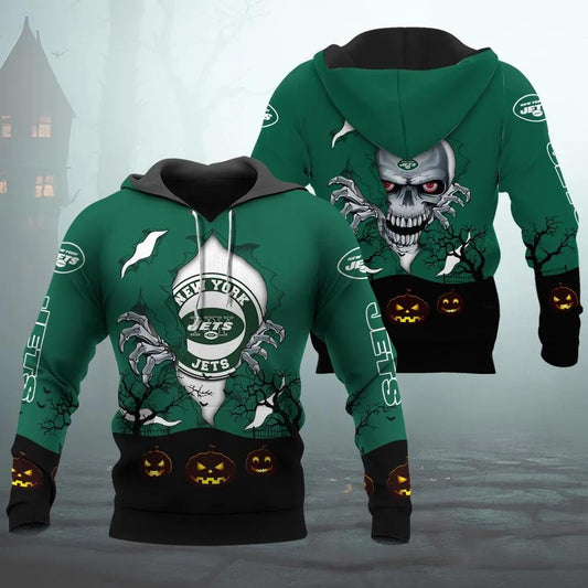 New York Jets Halloween 3D NFL All Over Print Hoodie -Moonbestprint