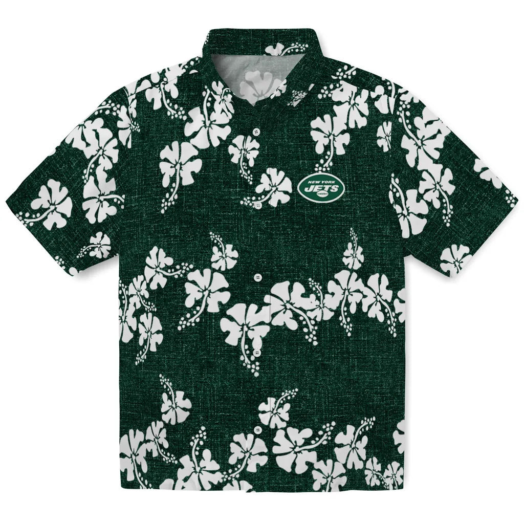 New York Jets Hawaiian Shirt - 50th State Flower | Moonbestprint