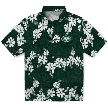 New York Jets Hawaiian Shirt - 50th State Flower | Moonbestprint