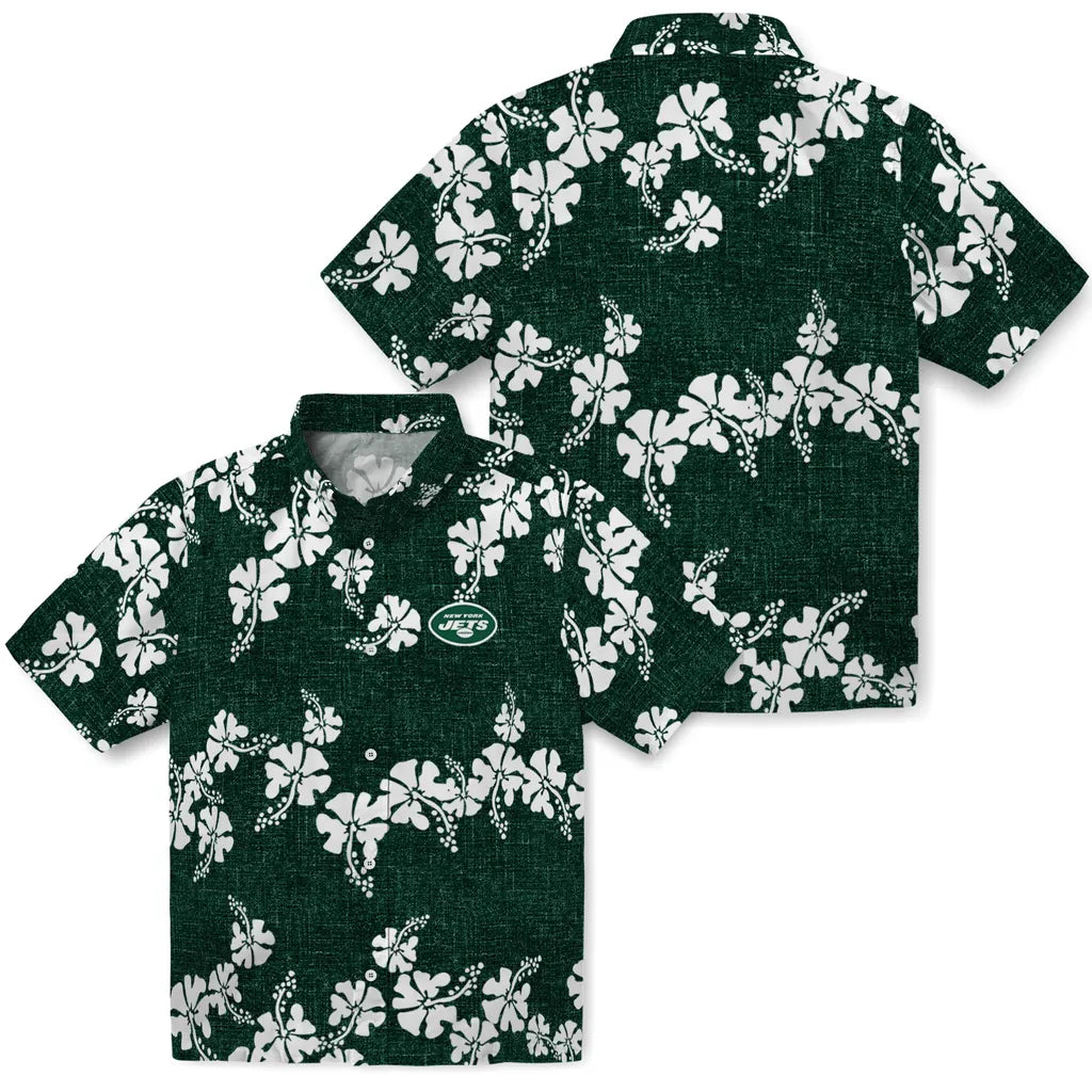 New York Jets Hawaiian Shirt - 50th State Flower | Moonbestprint