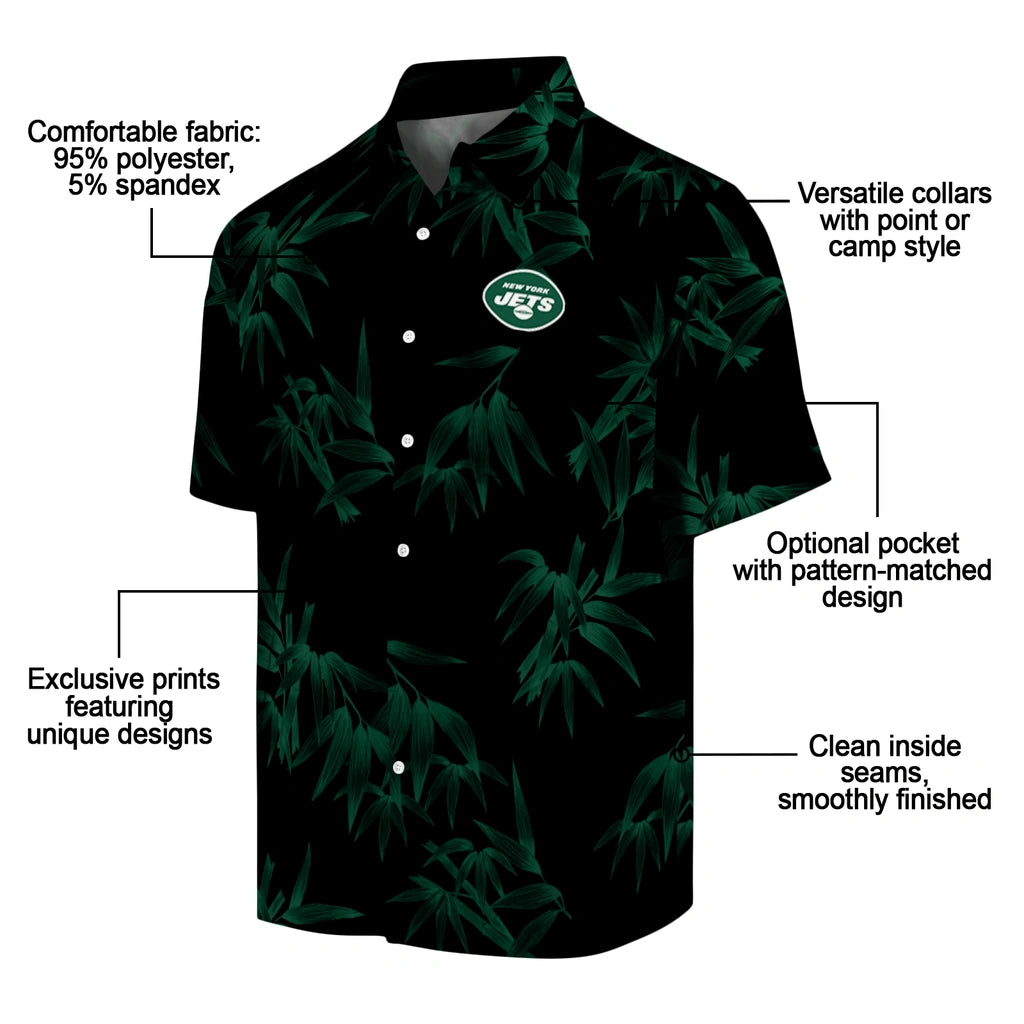 New York Jets Hawaiian Shirt - Bamboo Branches | Moonbestprint
