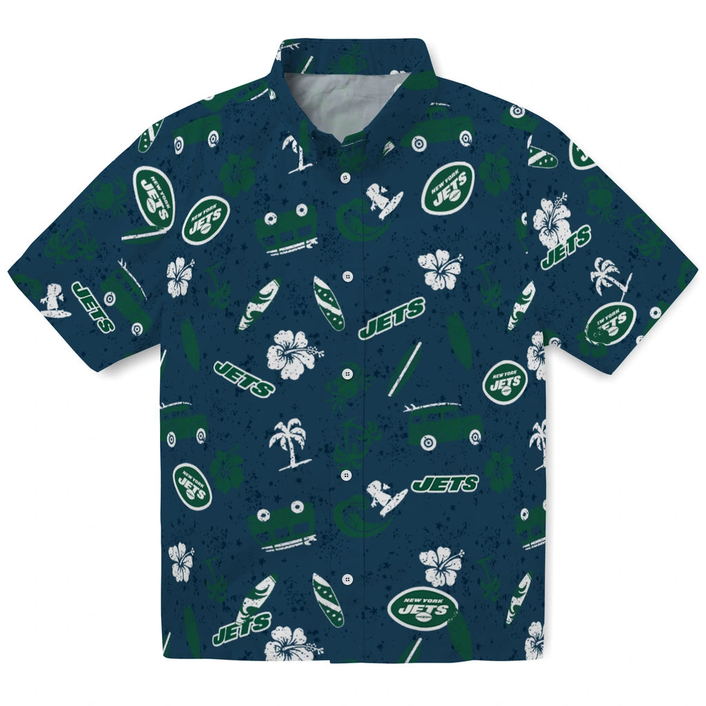 New York Jets Hawaiian Shirt - Beach Vibe | Moonbestprint