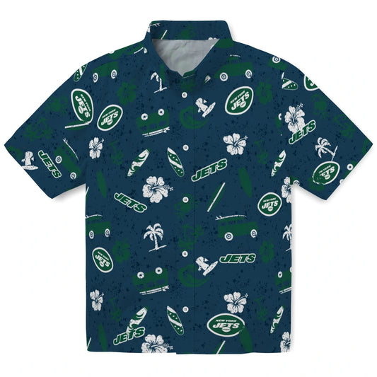 New York Jets Hawaiian Shirt - Beach Vibe | Moonbestprint