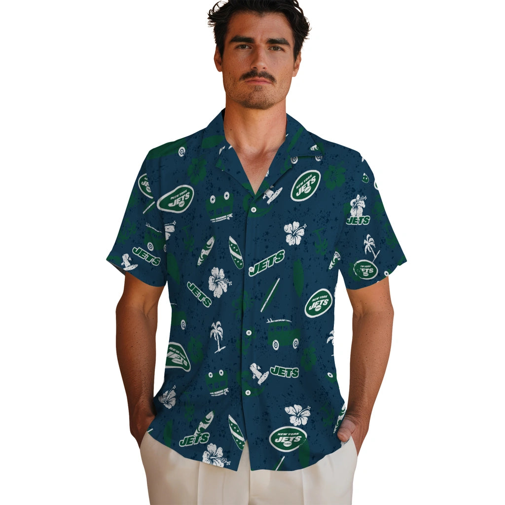 New York Jets Hawaiian Shirt - Beach Vibe | Moonbestprint