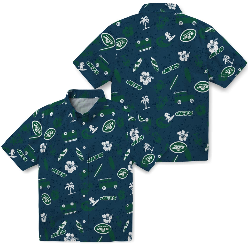 New York Jets Hawaiian Shirt - Beach Vibe | Moonbestprint