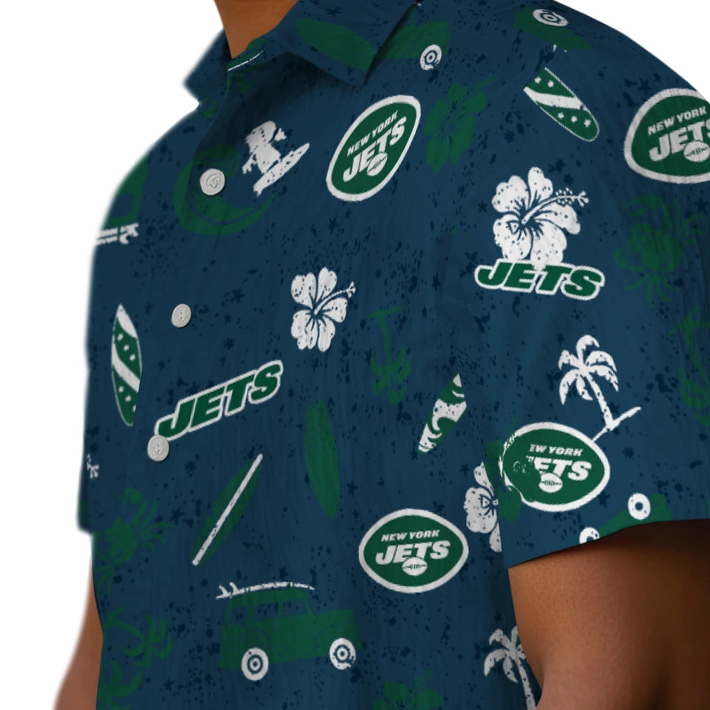 New York Jets Hawaiian Shirt - Beach Vibe | Moonbestprint