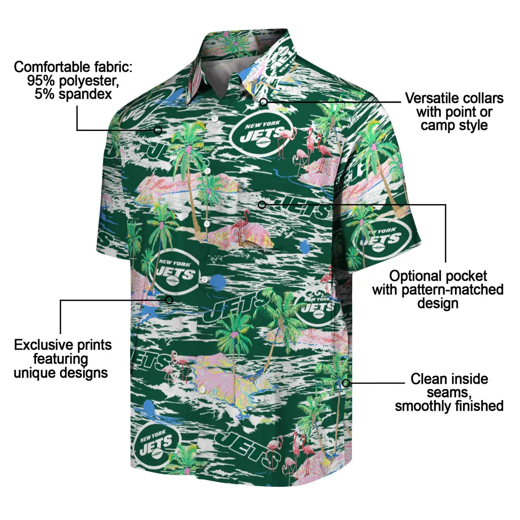 New York Jets Flamingo Retreat 2026 Hawaiian Shirt – Moonbestprint