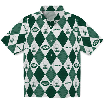 New York Jets Hawaiian Shirt - Golfing Plaid | Moonbestprint
