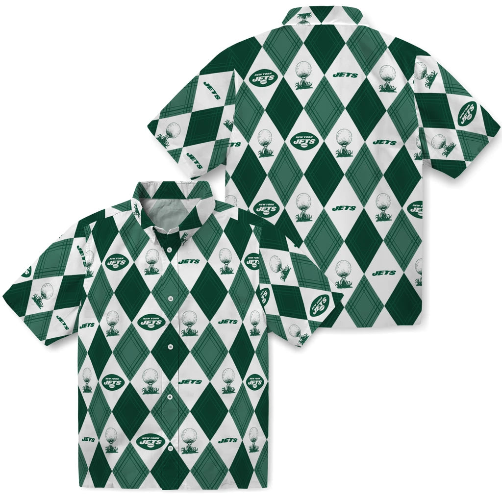 New York Jets Hawaiian Shirt - Golfing Plaid | Moonbestprint