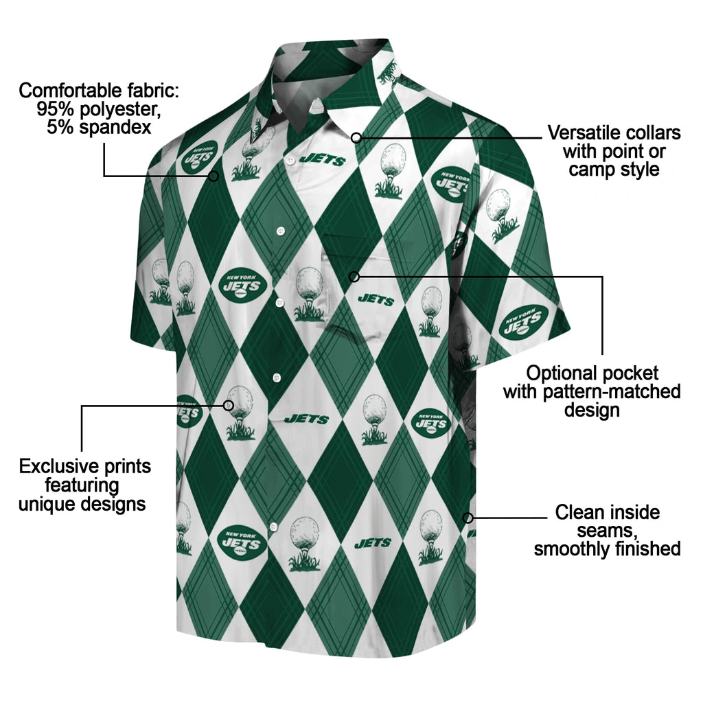 New York Jets Hawaiian Shirt - Golfing Plaid | Moonbestprint