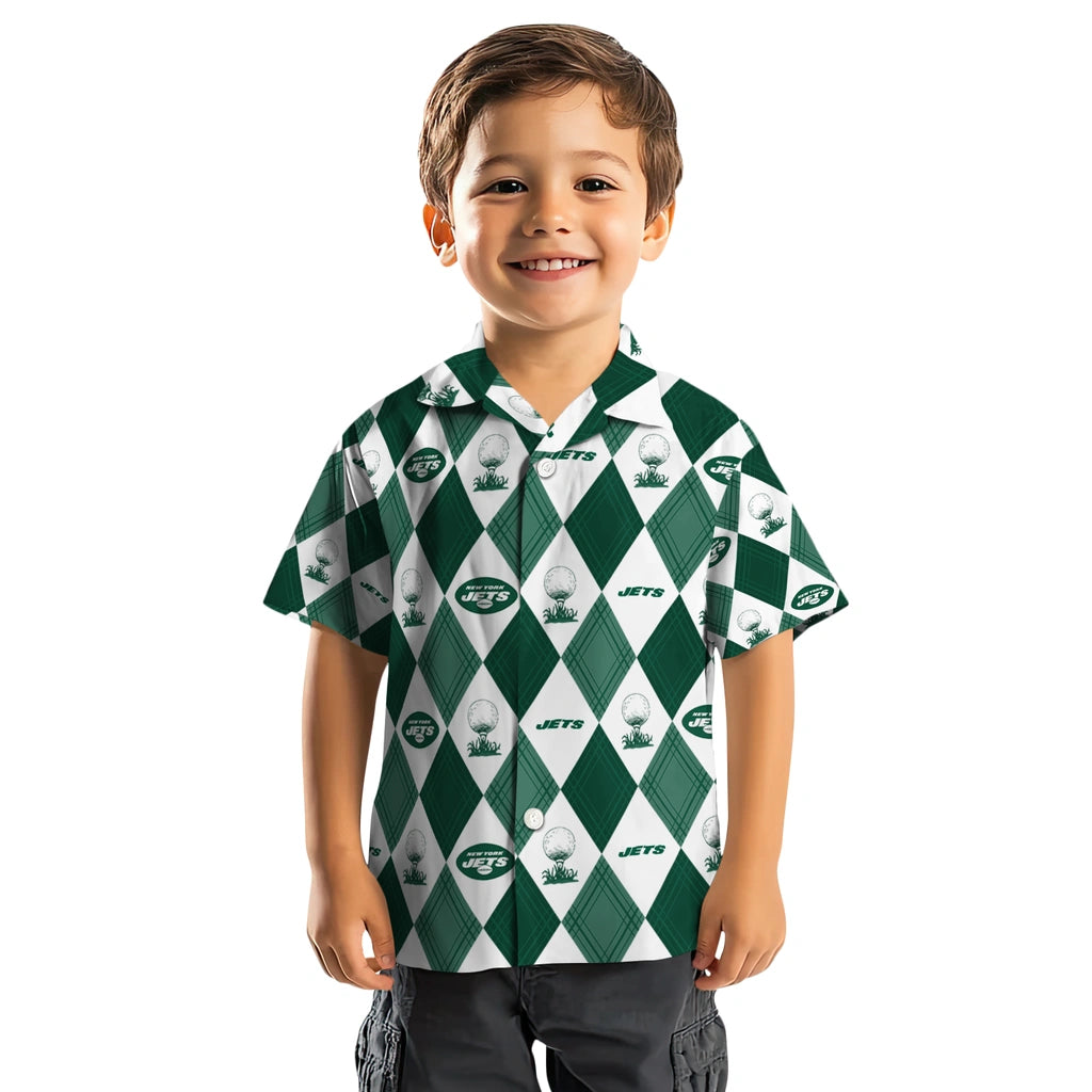 New York Jets Hawaiian Shirt - Golfing Plaid | Moonbestprint