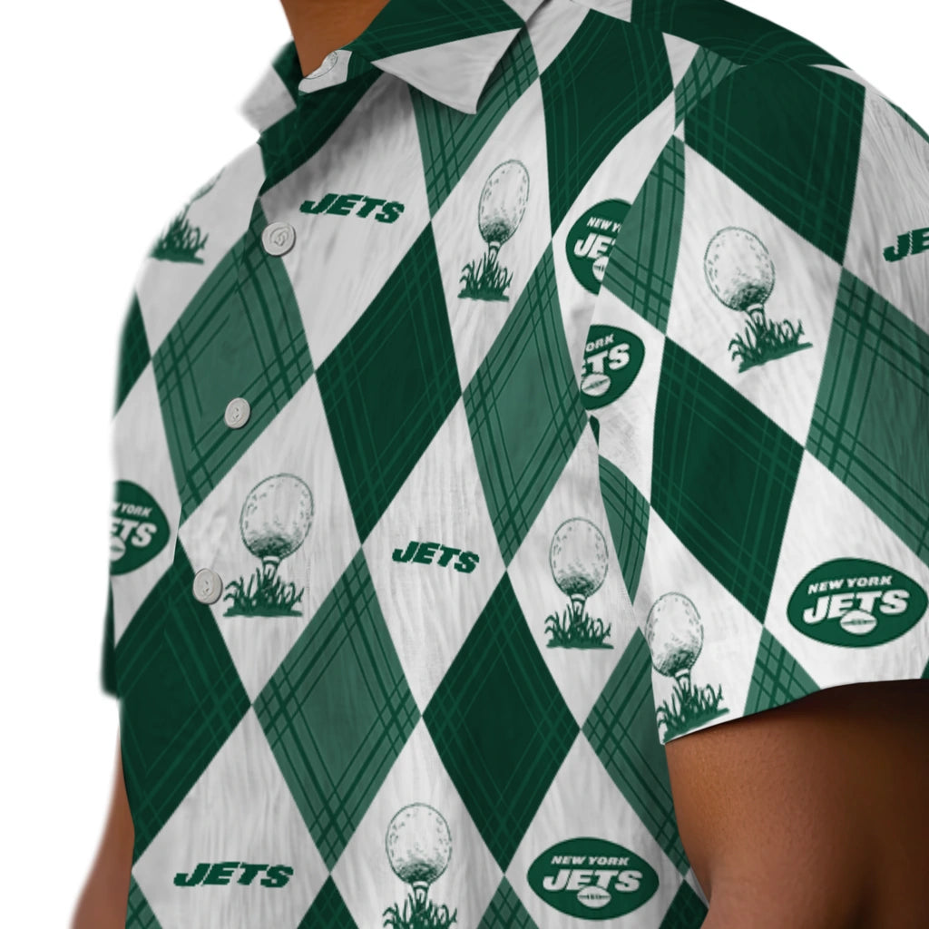 New York Jets Hawaiian Shirt - Golfing Plaid | Moonbestprint