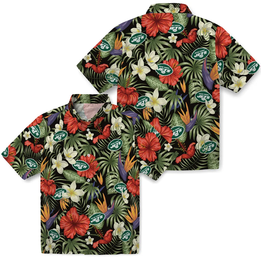 New York Jets Hawaiian Shirt - Hawaii Floral Hibiscus | Moonbestprint