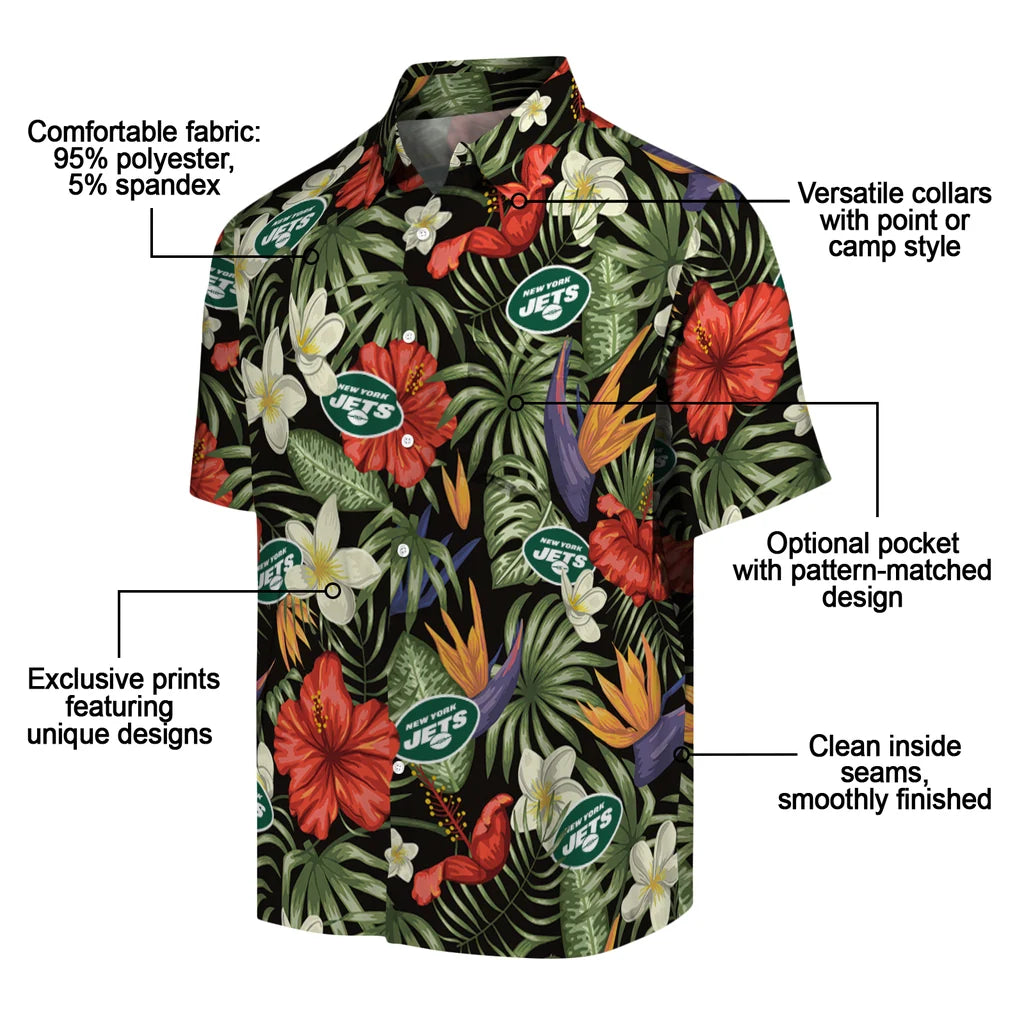 New York Jets Hawaiian Shirt - Hawaii Floral Hibiscus | Moonbestprint