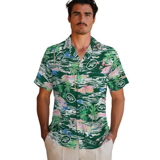 New York Jets Hawaiian Shirt - Hawaii Island | Moonbestprint