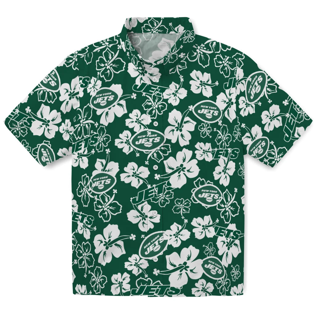 New York Jets Hibiscus Bloom Hawaiian Shirt – Moonbestprint