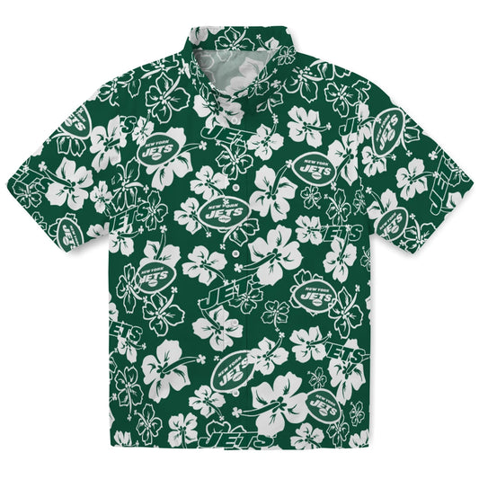 New York Jets Hibiscus Bloom Hawaiian Shirt – Moonbestprint