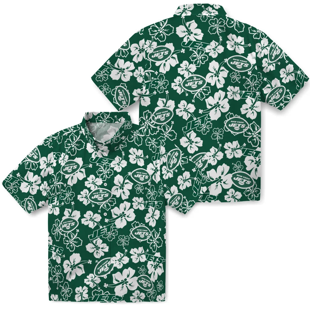 New York Jets Hibiscus Bloom Hawaiian Shirt – Moonbestprint