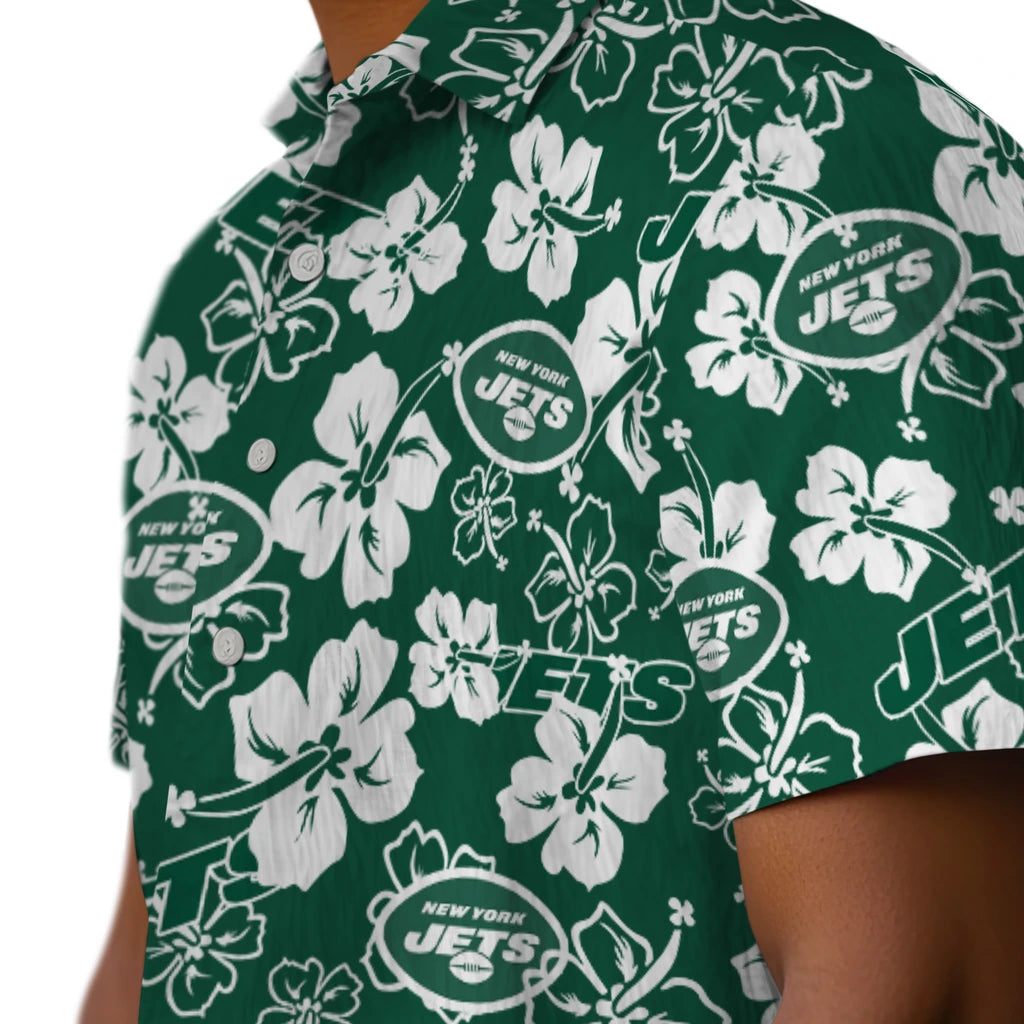 New York Jets Hibiscus Bloom Hawaiian Shirt – Moonbestprint