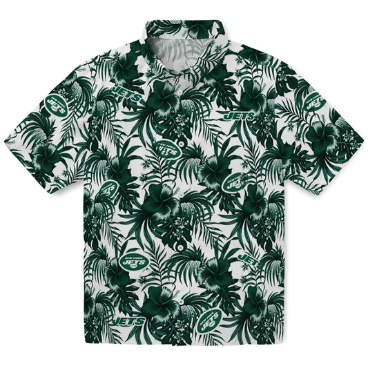 New York Jets Hawaiian Shirt - Hibiscus Exotic | Moonbestprint