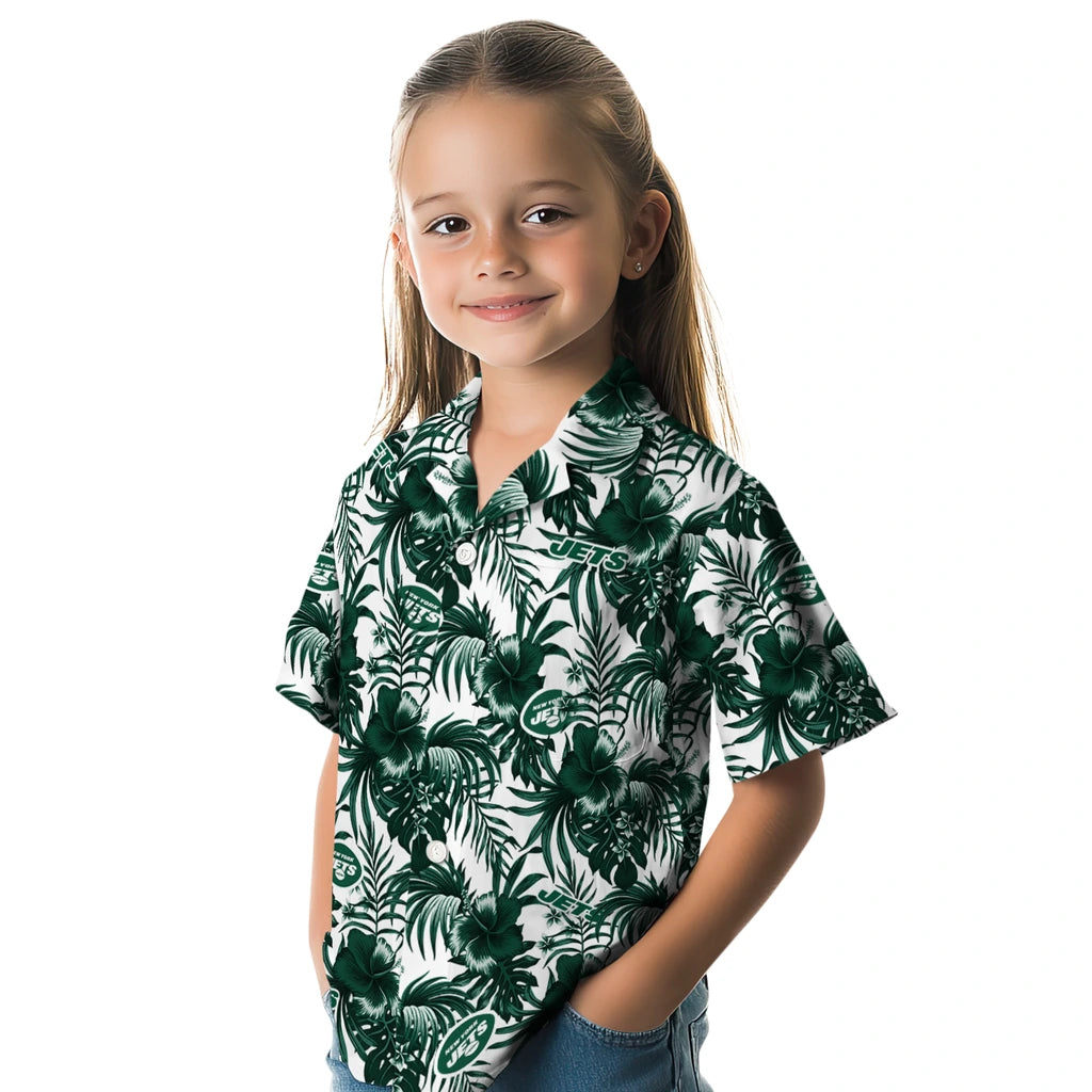 New York Jets Hawaiian Shirt - Hibiscus Exotic | Moonbestprint