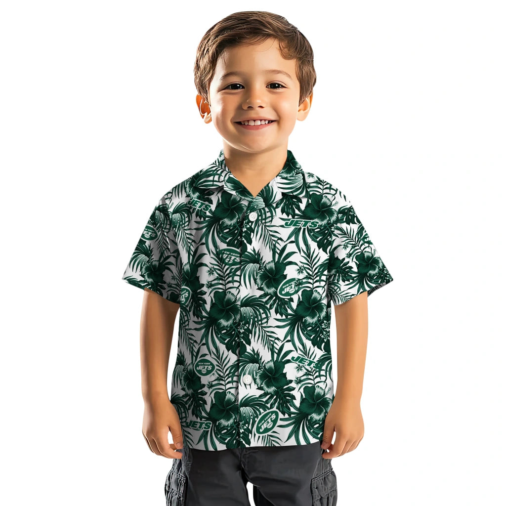 New York Jets Hawaiian Shirt - Hibiscus Exotic | Moonbestprint
