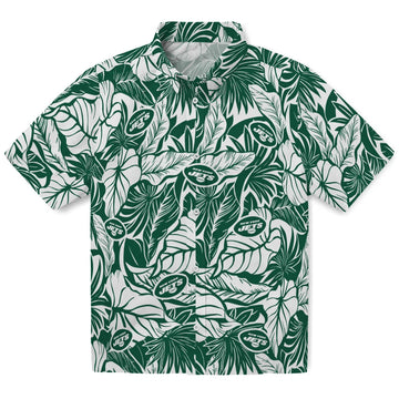 New York Jets Hawaiian Shirt - Monstera Layer | Moonbestprint