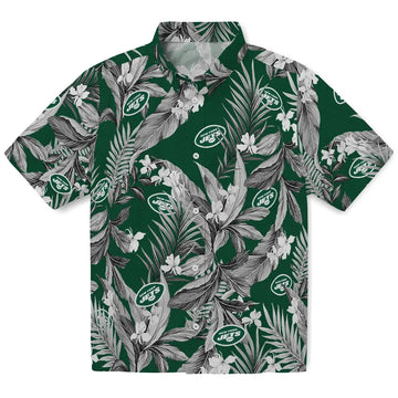 New York Jets Hawaiian Shirt - Palm Leaves | Moonbestprint