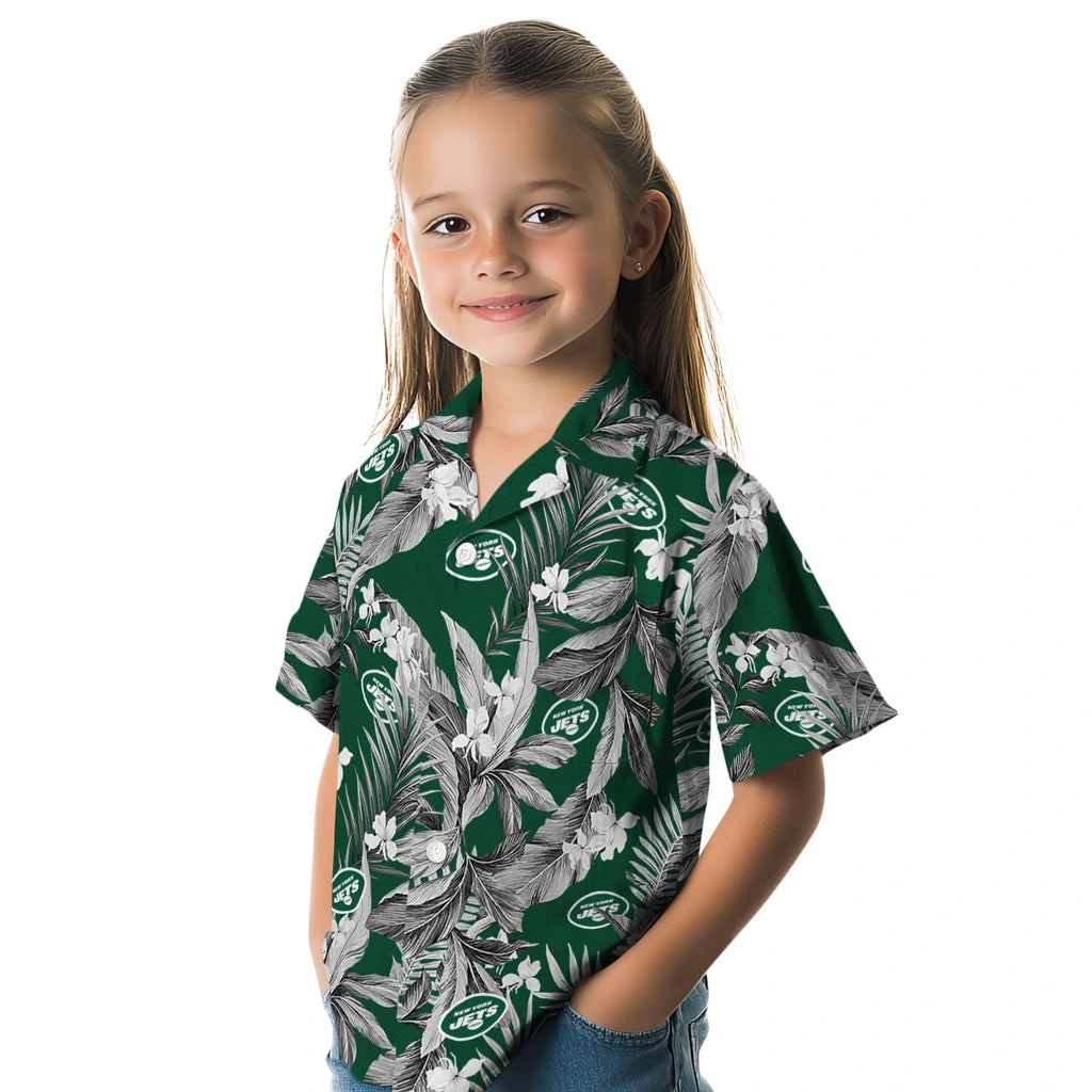 New York Jets Hawaiian Shirt - Palm Leaves | Moonbestprint