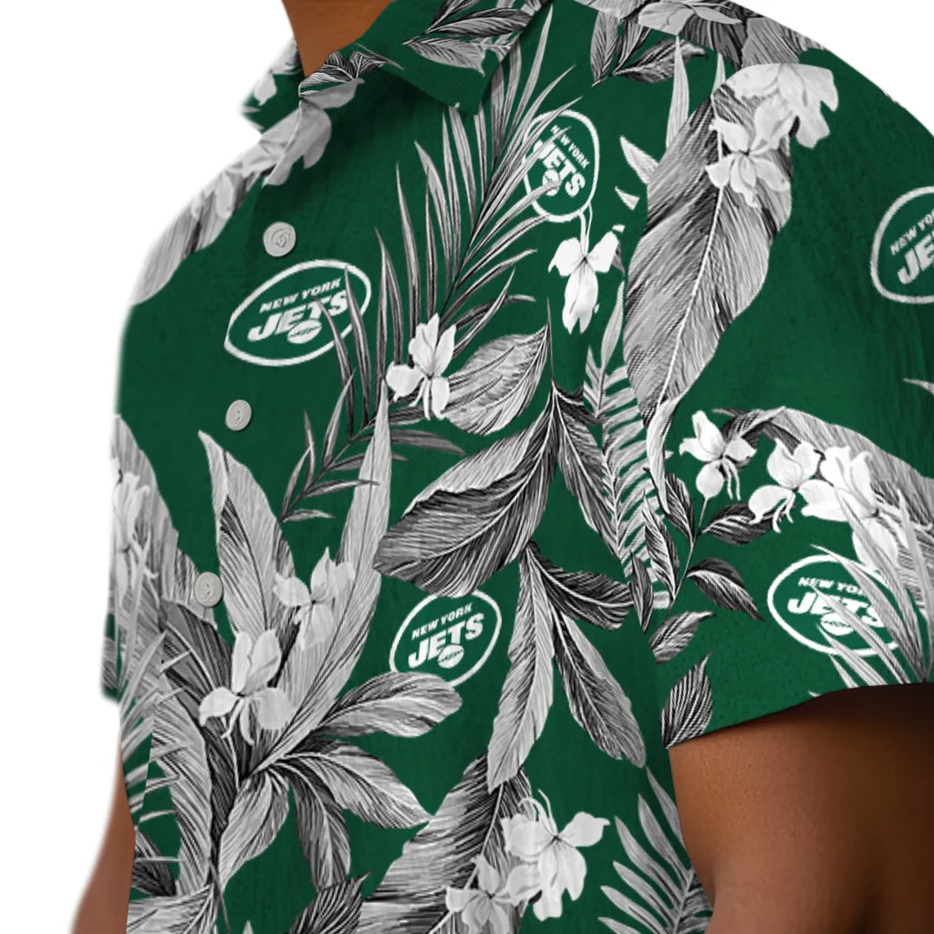 New York Jets Hawaiian Shirt - Palm Leaves | Moonbestprint