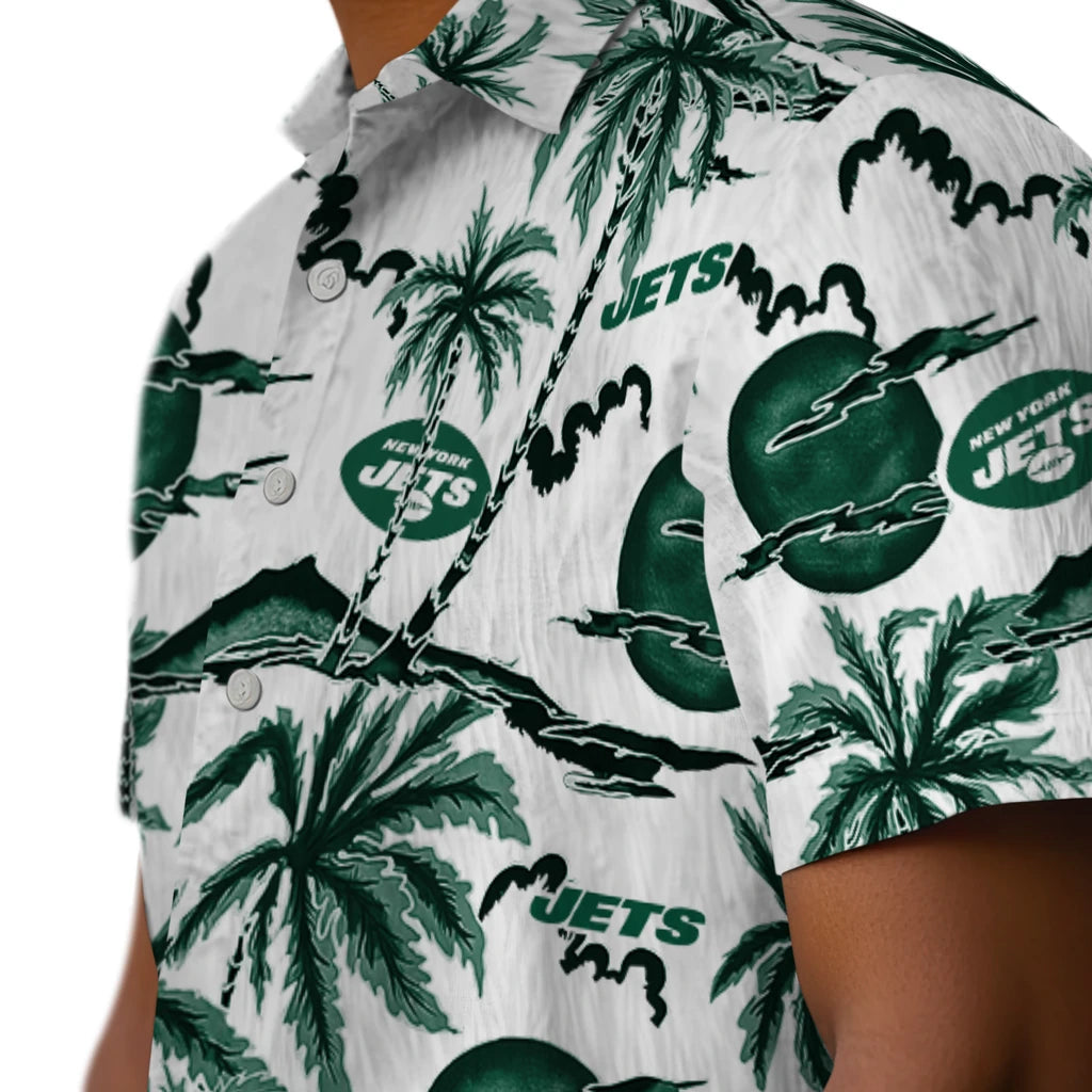 New York Jets Hawaiian Shirt - Palm Sunset | Moonbestprint