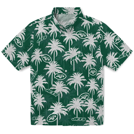 New York Jets Hawaiian Shirt - Palm Tree Motif | Moonbestprint