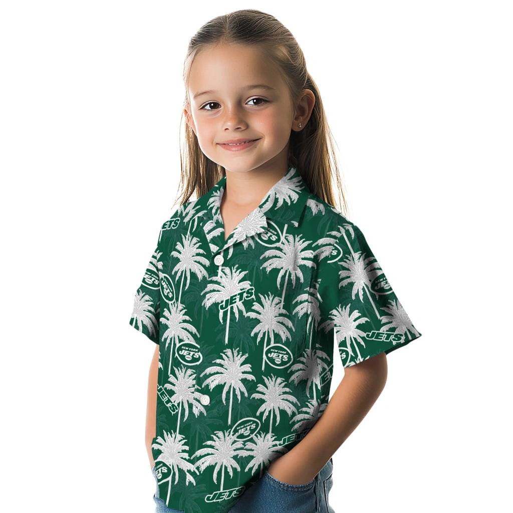 New York Jets Hawaiian Shirt - Palm Tree Motif | Moonbestprint