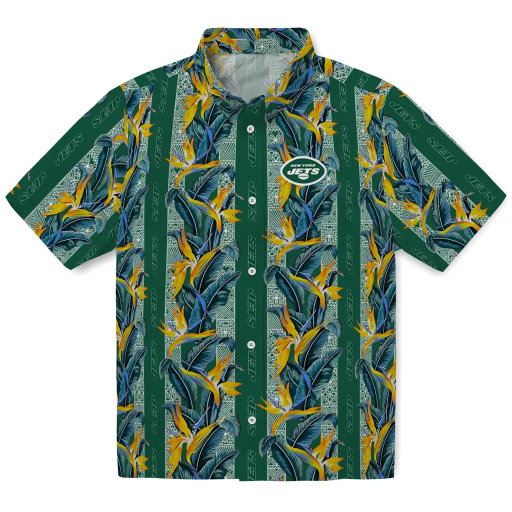 New York Jets Hawaiian Shirt - Paradise Vines | Moonbestprint
