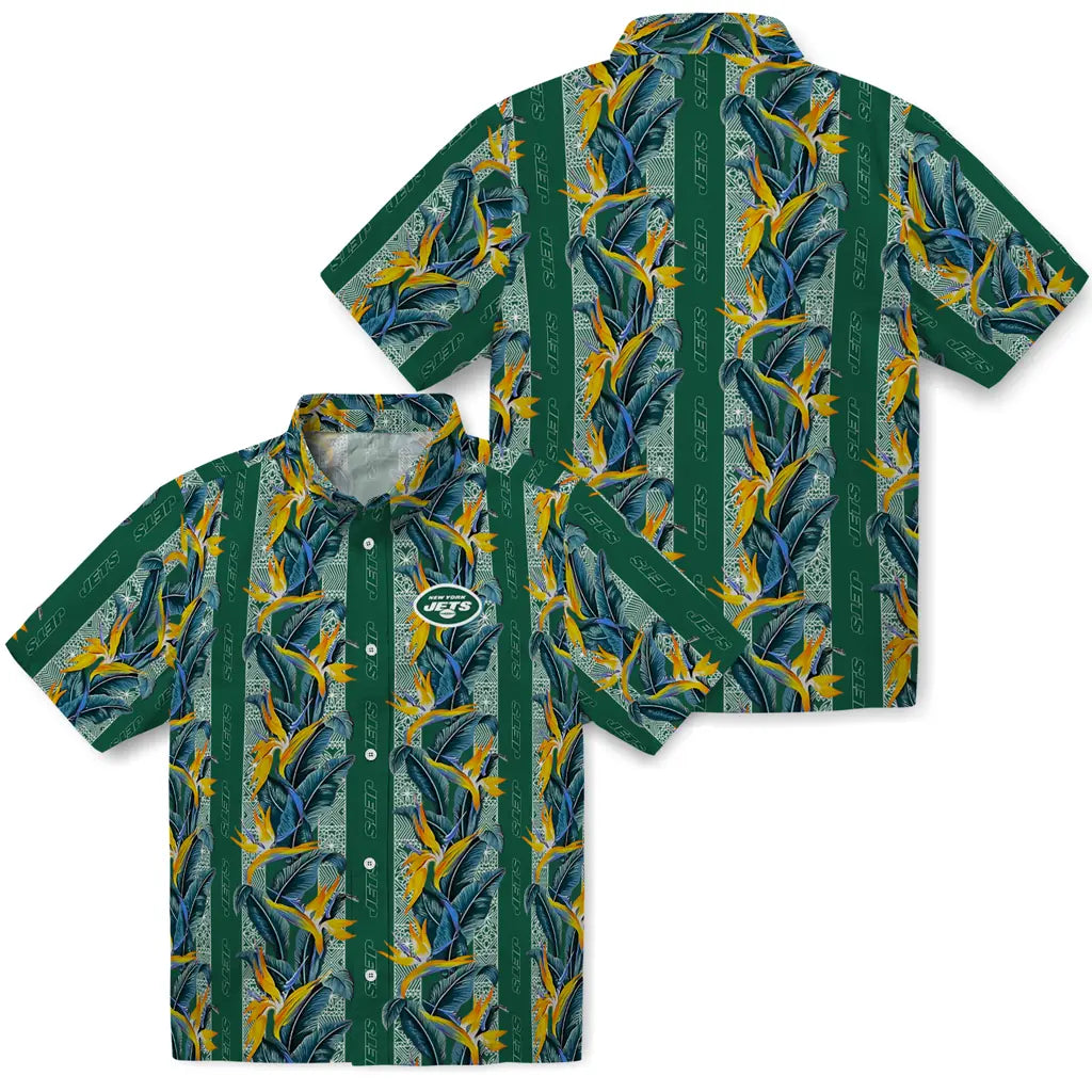 New York Jets Hawaiian Shirt - Paradise Vines | Moonbestprint