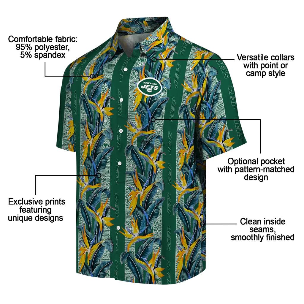 New York Jets Hawaiian Shirt - Paradise Vines | Moonbestprint