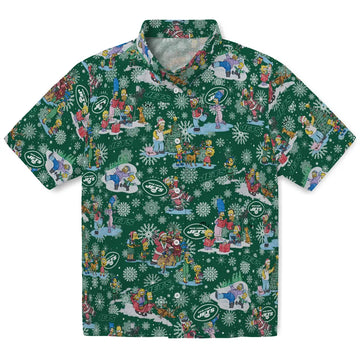 New York Jets Hawaiian Shirt - Simpsons Christmas | Moonbestprint