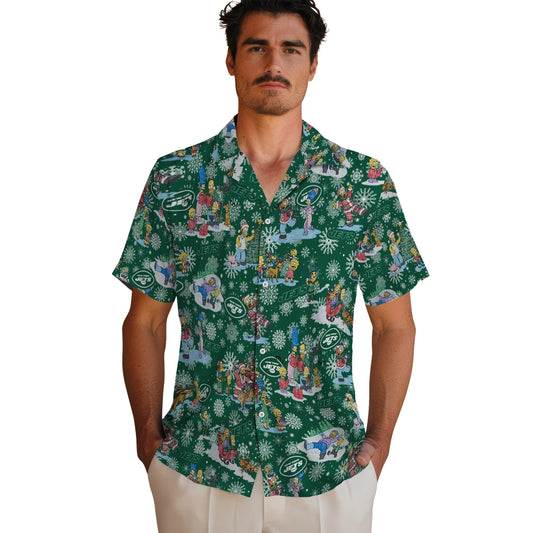 New York Jets Hawaiian Shirt - Simpsons Christmas | Moonbestprint