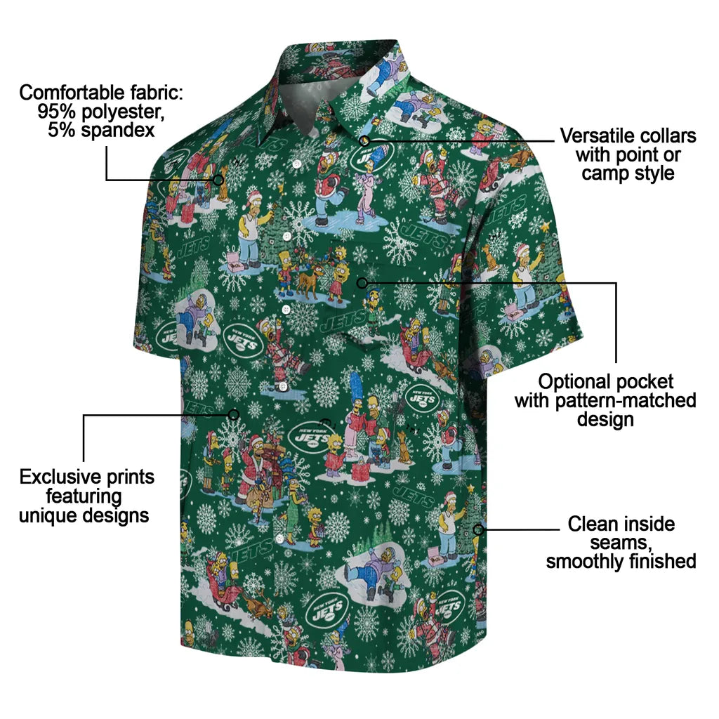 New York Jets Hawaiian Shirt - Simpsons Christmas | Moonbestprint