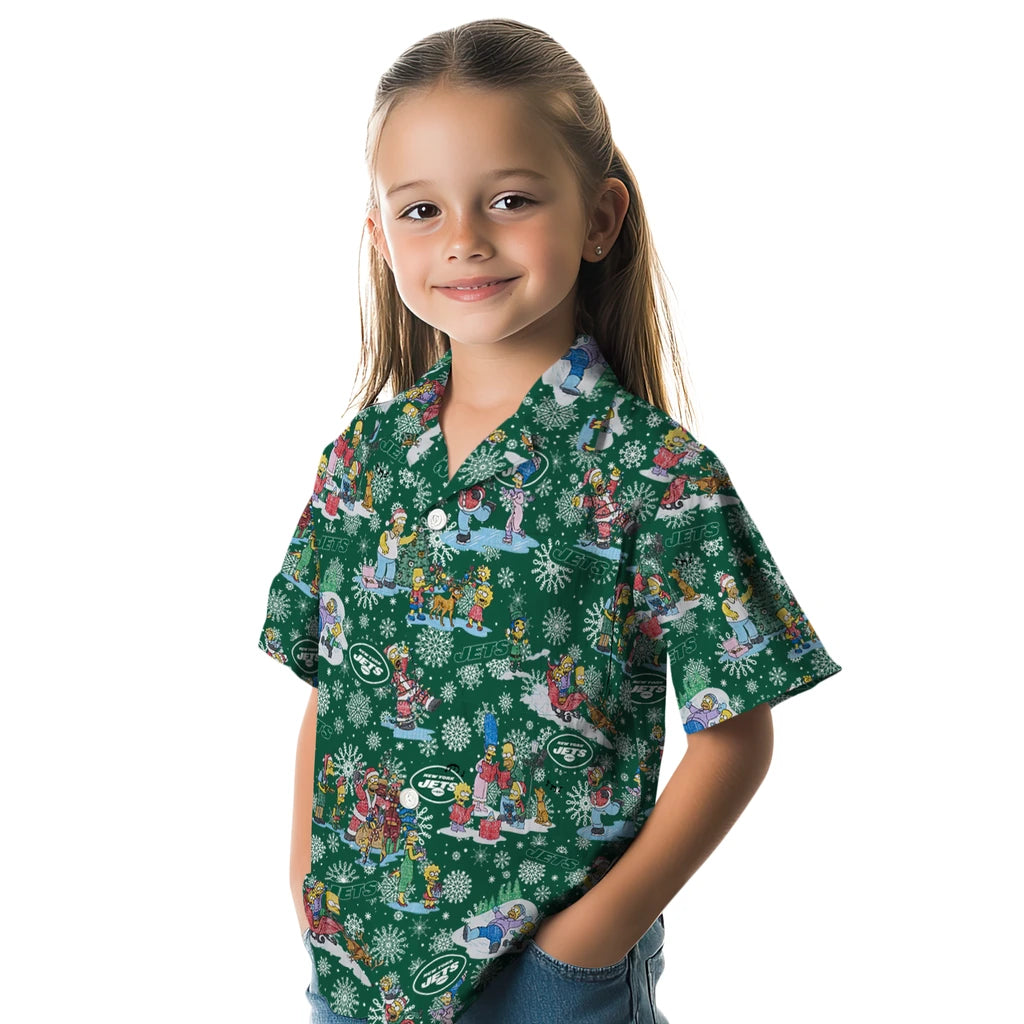 New York Jets Hawaiian Shirt - Simpsons Christmas | Moonbestprint