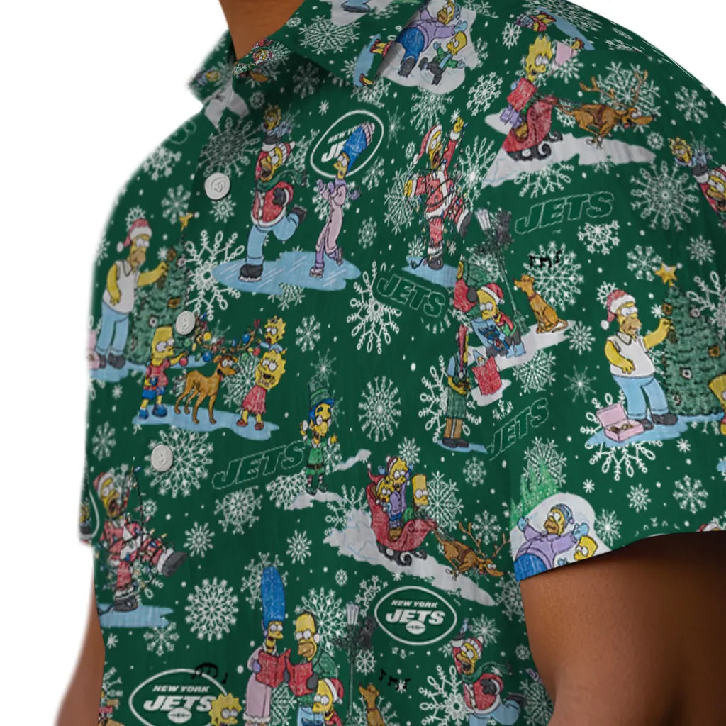 New York Jets Hawaiian Shirt - Simpsons Christmas | Moonbestprint