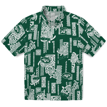 New York Jets Hawaiian Shirt - Turtle Lines | Moonbestprint