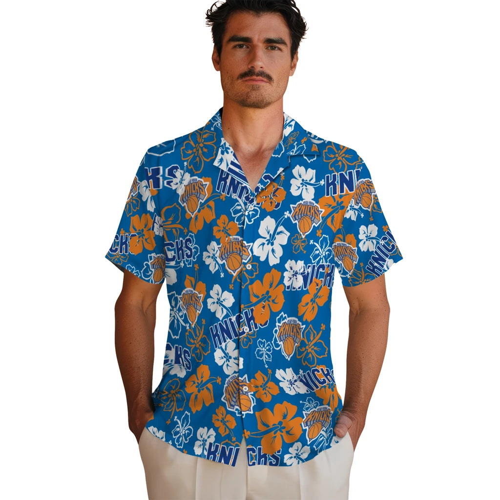 New York Knicks Hibiscus Bloom Hawaiian Shirt – Moonbestprint